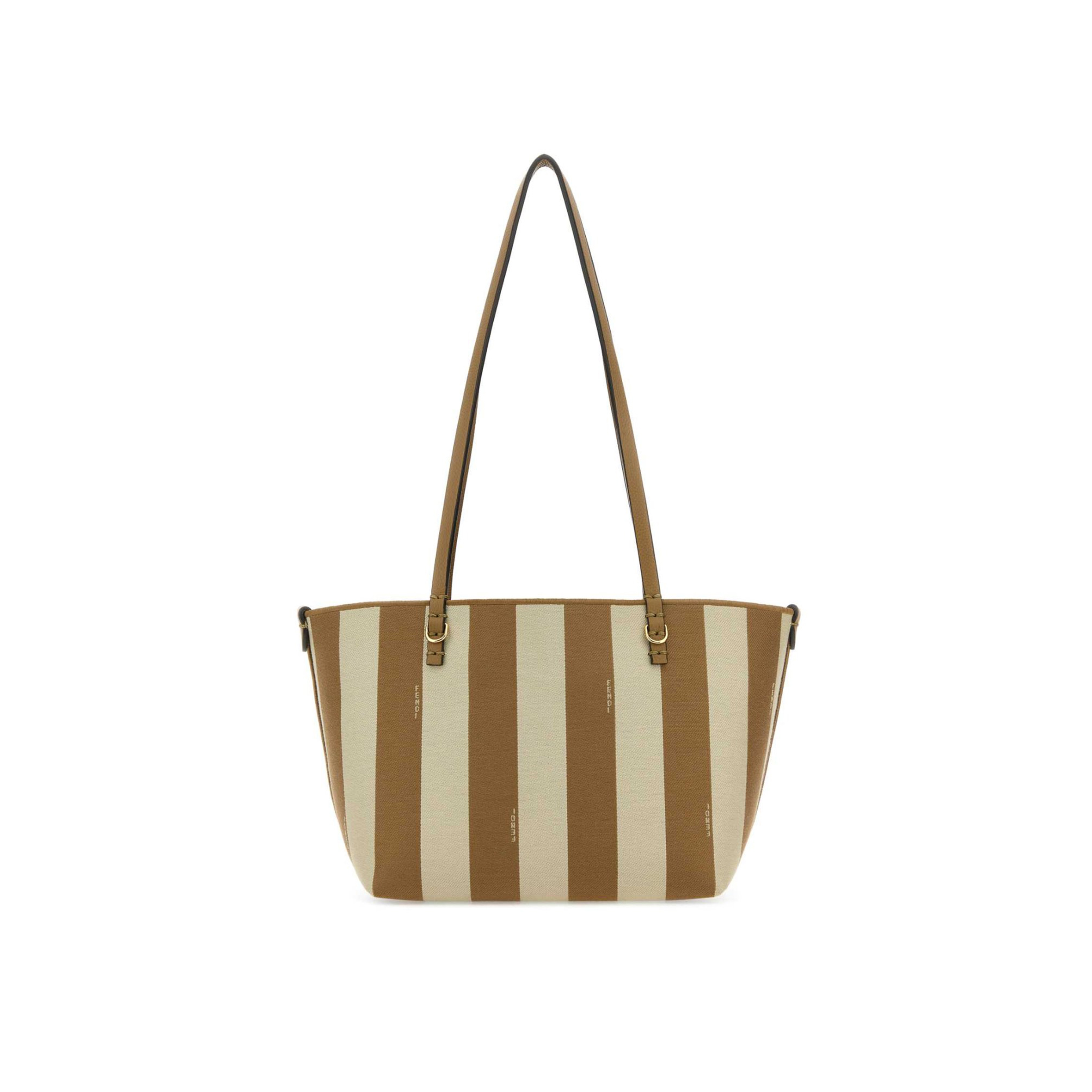 FENDI SMALL ROLL STRIPED TOTE BAG 8BH424AS86 (22*18*14cm)